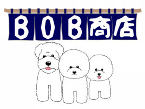関内の美容室BOBの看板犬のイラスト